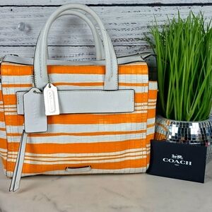 COACH BLEECKER MINI CROSSBODY SHOULDER BAG RILEY CARRYALL MANDARIN WHITE PURSE‎